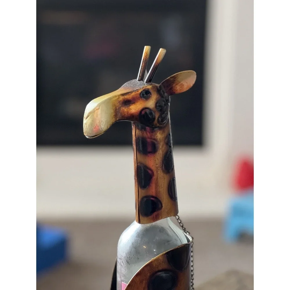 Pier One Metal Giraffe Wine Holder ED3037 Two Piece (Wine Not Included) NWOT